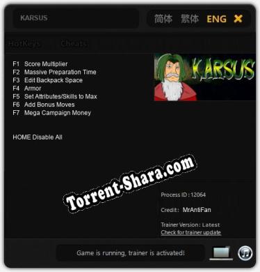 KARSUS: Трейнер +7 [v1.7]