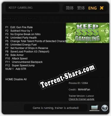 KEEP GAMBLING: ТРЕЙНЕР И ЧИТЫ (V1.0.67)