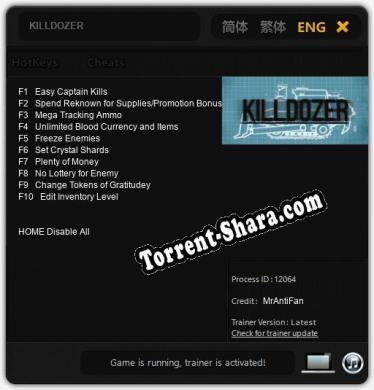 KILLDOZER: Читы, Трейнер +10 [MrAntiFan]