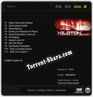 Kiloton: Читы, Трейнер +11 [MrAntiFan]