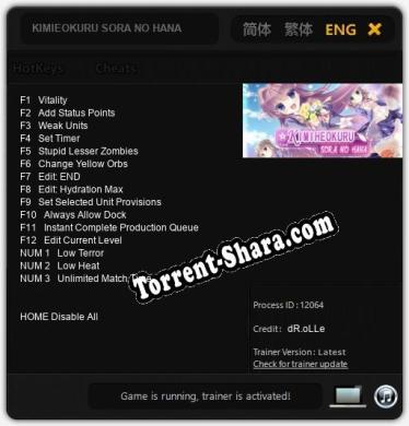 KIMIEOKURU SORA NO HANA: Трейнер +15 [v1.9]