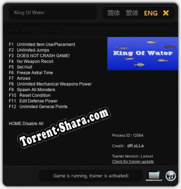 King Of Water: Трейнер +12 [v1.2]