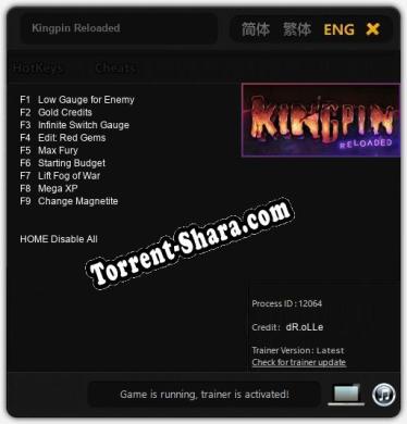 Kingpin Reloaded: Читы, Трейнер +9 [dR.oLLe]