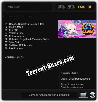 Трейнер для Kitty Claw [v1.0.1]