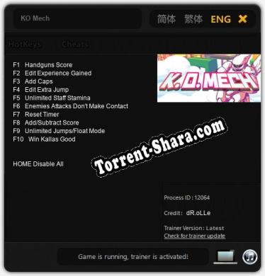 KO Mech: Трейнер +10 [v1.1]
