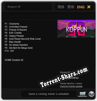 Koppun-50: ТРЕЙНЕР И ЧИТЫ (V1.0.79)