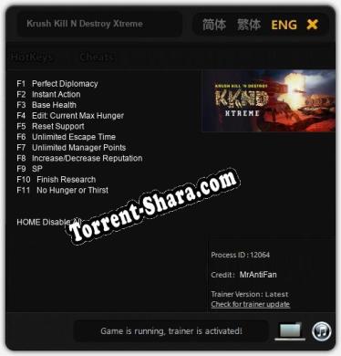 Трейнер для Krush Kill N Destroy Xtreme [v1.0.9]