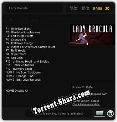 Lady Dracula: Читы, Трейнер +15 [CheatHappens.com]
