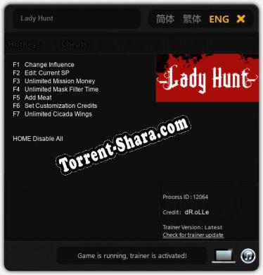 Lady Hunt: Читы, Трейнер +7 [dR.oLLe]