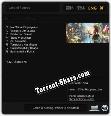 Land of Futures: Трейнер +8 [v1.8]