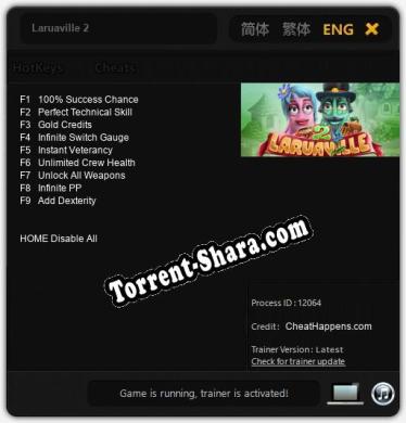 Laruaville 2: Трейнер +9 [v1.2]