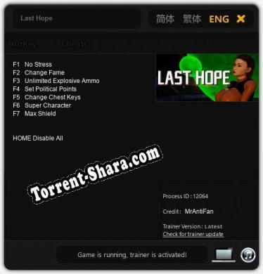 Last Hope: Читы, Трейнер +7 [MrAntiFan]
