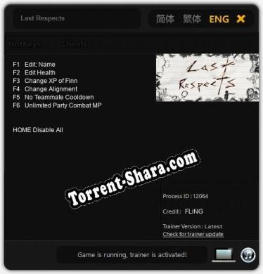 Last Respects: ТРЕЙНЕР И ЧИТЫ (V1.0.57)