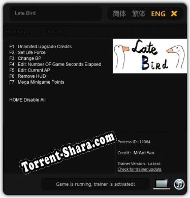 Late Bird: Читы, Трейнер +7 [MrAntiFan]