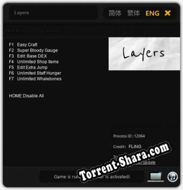 Layers: Читы, Трейнер +7 [FLiNG]