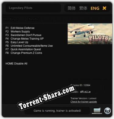 Трейнер для Legendary Pilots [v1.0.2]