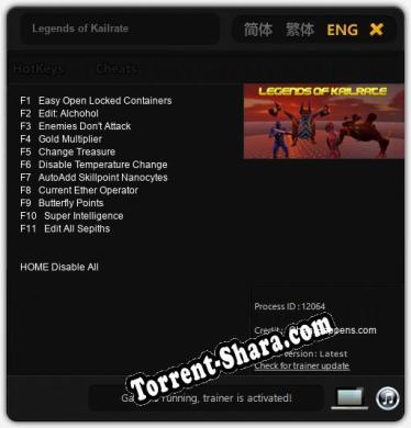 Legends of Kailrate: Читы, Трейнер +11 [CheatHappens.com]