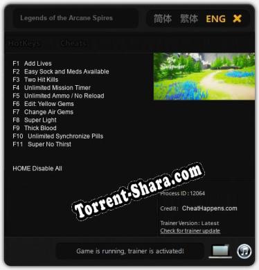 Legends of the Arcane Spires: Трейнер +11 [v1.4]