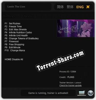 Трейнер для Lenin The Lion [v1.0.9]