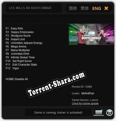 LES MILLS XR BODYCOMBAT: Трейнер +12 [v1.5]