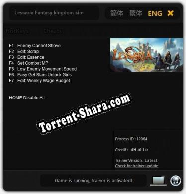 Lessaria Fantasy kingdom sim: ТРЕЙНЕР И ЧИТЫ (V1.0.53)