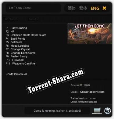 Let Them Come: Читы, Трейнер +11 [CheatHappens.com]