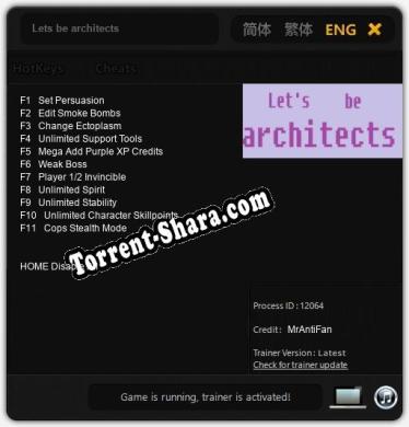 Lets be architects: Читы, Трейнер +11 [MrAntiFan]