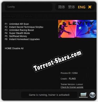 Трейнер для Levity [v1.0.5]