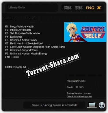 Трейнер для Liberty Belle [v1.0.1]
