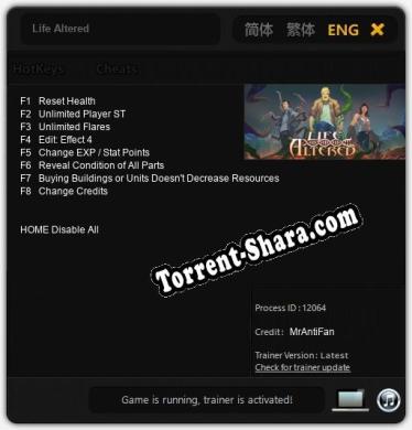 Life Altered: Читы, Трейнер +8 [MrAntiFan]