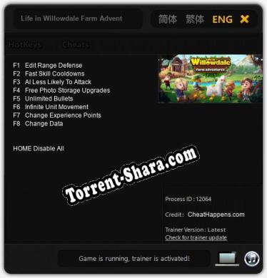 Трейнер для Life in Willowdale Farm Adventures [v1.0.5]