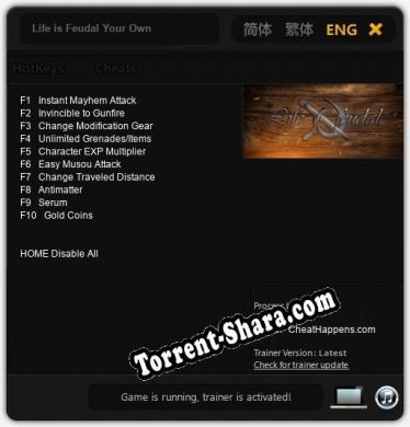 Трейнер для Life is Feudal Your Own [v1.0.1]