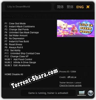 Трейнер для Lily in DreamWorld [v1.0.8]
