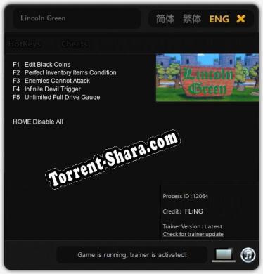 Lincoln Green: Трейнер +5 [v1.3]