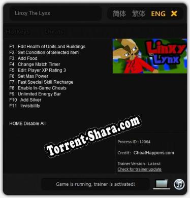 Linxy The Lynx: ТРЕЙНЕР И ЧИТЫ (V1.0.56)