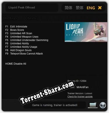 Трейнер для Liquid Peak Offroad [v1.0.5]
