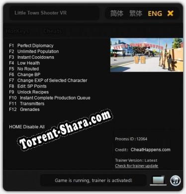 Little Town Shooter VR: Трейнер +12 [v1.1]