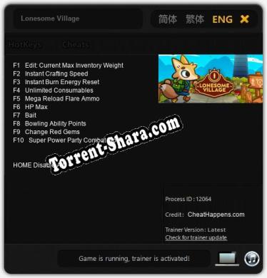 Трейнер для Lonesome Village [v1.0.2]