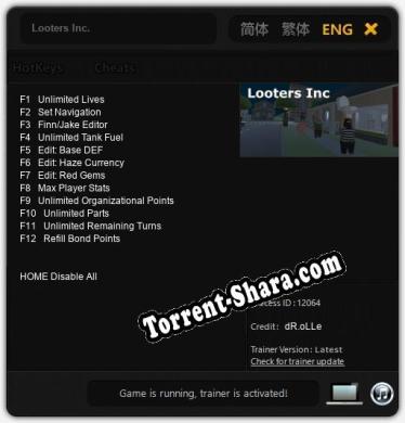 Looters Inc.: Читы, Трейнер +12 [dR.oLLe]