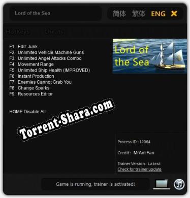 Трейнер для Lord of the Sea [v1.0.3]