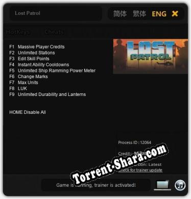 Трейнер для Lost Patrol [v1.0.1]