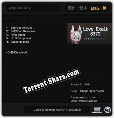 Love Exalt 8372: Трейнер +5 [v1.2]