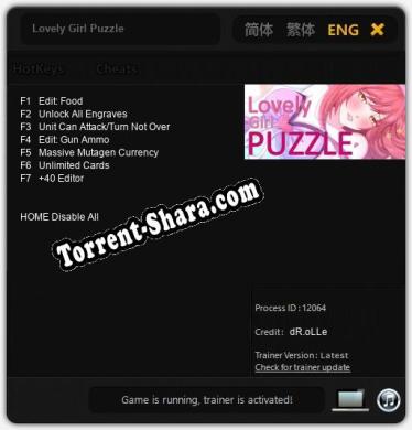 Трейнер для Lovely Girl Puzzle [v1.0.5]