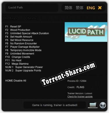 Трейнер для Lucid Path [v1.0.6]