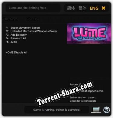 Lume and the Shifting Void: Читы, Трейнер +5 [CheatHappens.com]