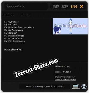 LuminousStoria: ТРЕЙНЕР И ЧИТЫ (V1.0.32)