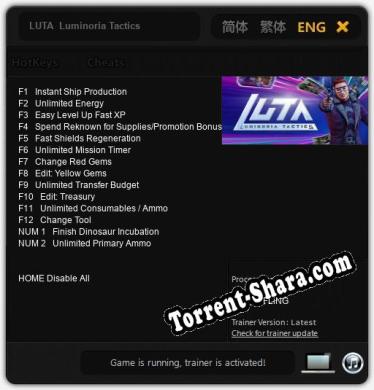 Трейнер для LUTA  Luminoria Tactics [v1.0.6]