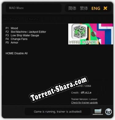 MAD Maze: ТРЕЙНЕР И ЧИТЫ (V1.0.12)