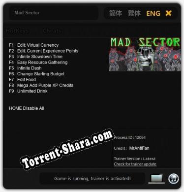 Mad Sector: Трейнер +9 [v1.9]