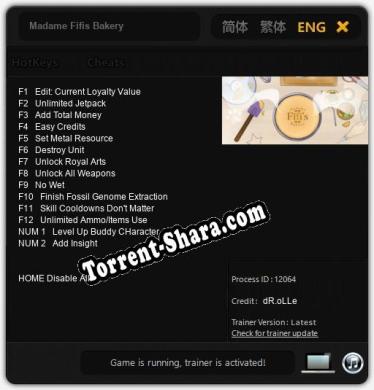 Madame Fifis Bakery: Трейнер +14 [v1.5]